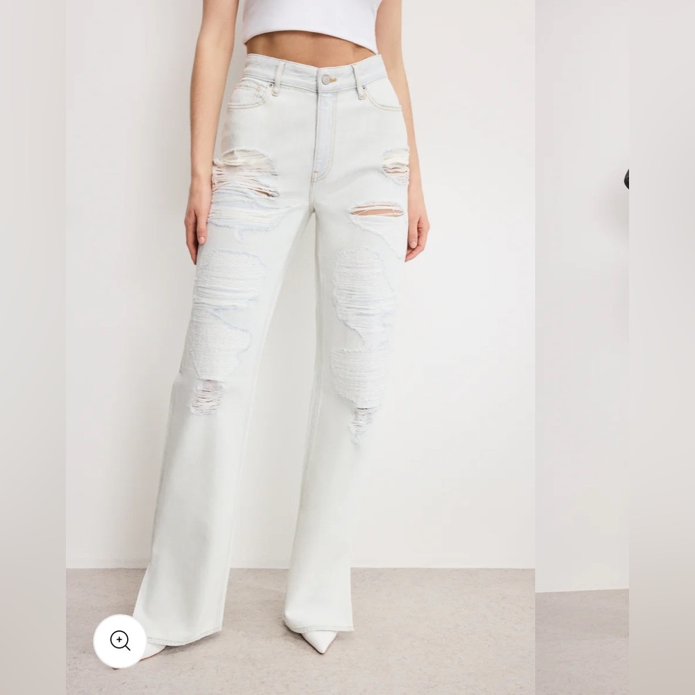 GOOD AMERICAN Distressed Light Blue Women's Jeans (The Khloe Jean) - Picture 5 of 5